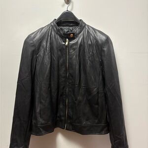 Cole Haan Black Quilted Leather Jacket